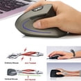 thumbnail image 5 of Ergonomique Mouse Haute Précision Optique Vertical Mouse DPI Réglable Ordinateur Sans Fil Mouse Noir, 5 of 5