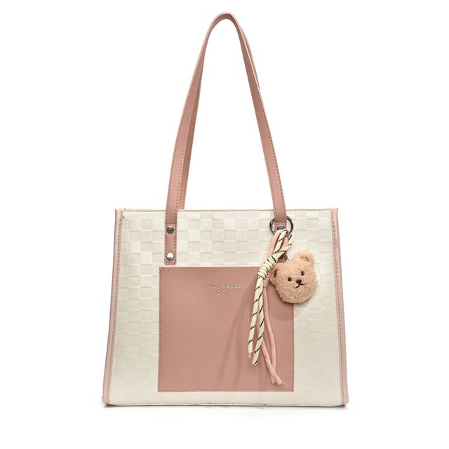 Bolso de hombro a cuadros informal, versátil y moderno, para mujer, de gran capacidad, para ir al trabajo, 2025
