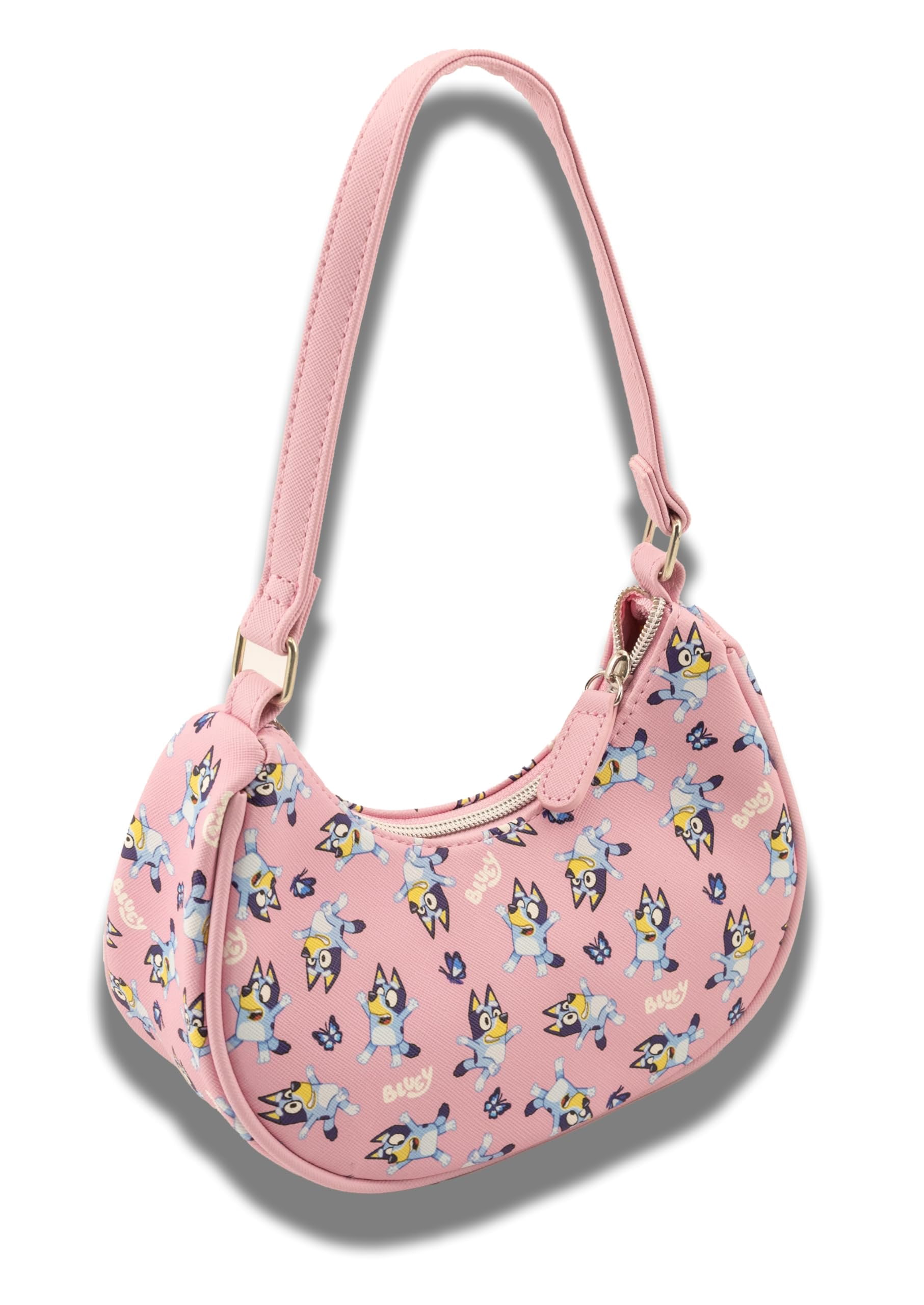 Bluey Hobo Handbag Purse for Girls  Official Crossbody Shoulder Bag with Adjustable Strap  Small PU Leather Toddler Purse, Preschool Handbag, Travel Tote, Everyday Mini Purse for Kids Ages 3+