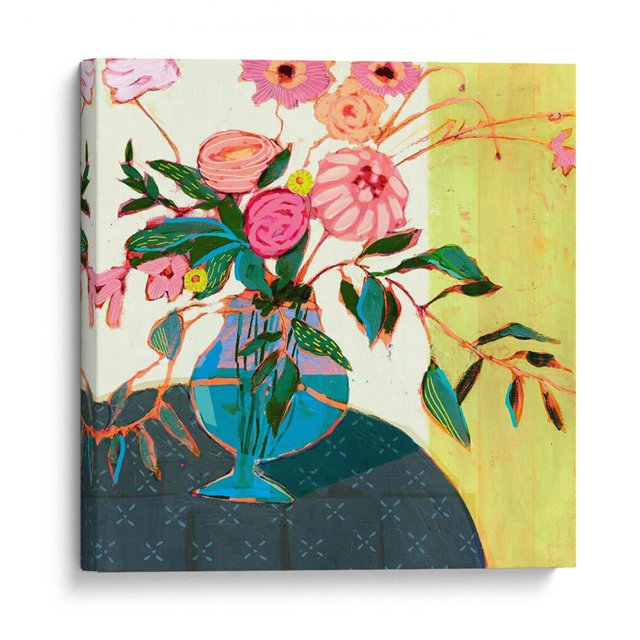 Cuadro decorativo - Flores Fantasias I, Victoria Borges 100x100 Canvas Lab Botánica, Floral, Naturaleza, Juguetón