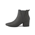 thumbnail image 6 of BLISSFUL STEP Women's Boots Pointed Toe Block Heel Chelsea Ankle Boots Grey 6.5, 6 of 8
