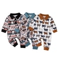 thumbnail image 3 of Gibobby pantalones siameses Mono de manga larga con estampado de de animados para bebés y niñas(Azul， 12-18 Meses), 3 of 4