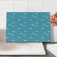 thumbnail image 2 of Cartoon Airplane Cutting Board, Fun Play Theme Paper Airplane Routes as Heart Shapes and Stars, Decorative Tempered Glass Cutting and Serving Board, Small Size, Blue and White, by Ambesonne, 2 of 5