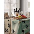 thumbnail image 6 of Teal Brown Table Cloth, Pet Paw Printed Farmhouse Dog Claws Wood Grain Waterproof Tablecloth for Rectangle Tables, Reusable Washable Fabric Table Cover for Restaurant Kitchen Dining Tables 60"x84", 6 of 6
