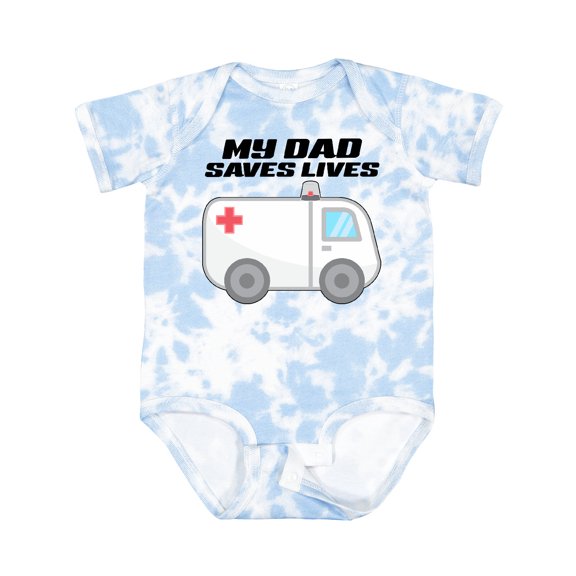 Inktastic My Dad Saves Lives Ambulance Boys or Girls Baby Bodysuit