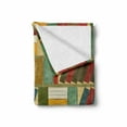 thumbnail image 2 of Bookshelf Soft Flannel Fleece Throw Blanket, Vintage Continuous Pattern Library Themed Watercolor Effect Painting, Cozy Plush for Indoor and Outdoor Use, 60" x 80", Multicolor, by Ambesonne, 2 of 6