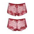 thumbnail image 3 of Curve Muse Women's Pack Of 6 Comfort Sheer Lace Tanga Hipster Boyshorts Panties-PACKM-XL/8, 3 of 7