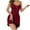 Wine, variant on Sleep Dress for Women Cotton New Women's Lace Nightgowns Cute Sleeveless Spaghetti Strap Pajama Dress Slim Fitted Ribbed Short Sleepdress New Green L