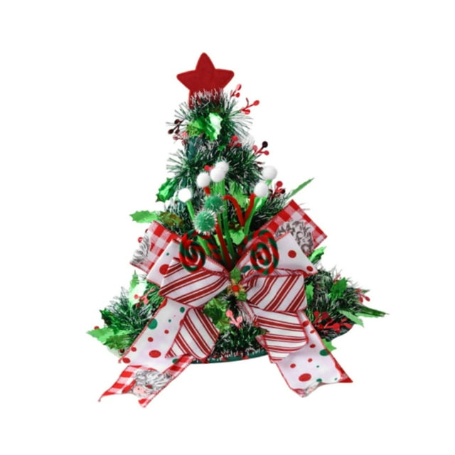 Sombrero para de Navidad Decorativo Adorno de Navidad Gorra Festiva para Decoración Sombrero con Lazo No Tejido Función Ornamentación Adecuado Lazo verde