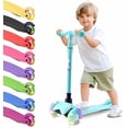 thumbnail image 1 of Monopatin Scooter para Niños de 2 a 5 Años Hurtle, 3 Ruedas con Luces LED, Mini Kickboard con Freno, Manillar Ajustable de 63 cm a 71 cm, Antideslizante, Patin del Diablo, Verde Azulado, 1 of 7