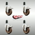 thumbnail image 2 of 4 Inch 316SS High Temp Glass Filled Nylon 1-5/8 Inch Stem Caster Set Lock Brake, 2 of 2