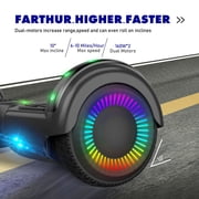 SISIGAD Hoverboard with Bluetooth and LED Lights 6.5 Two-Wheel Self Balancing Electric Scooter for Kids and Adults
