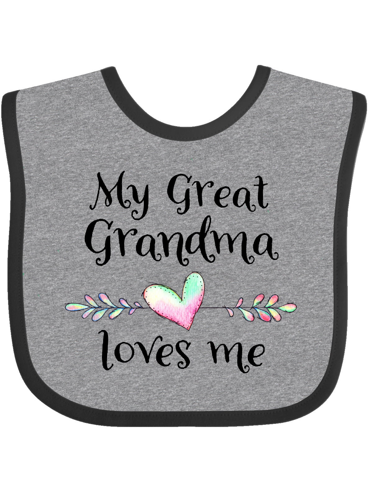 My Great Grandma Loves Me- Heart Great Grandchild Baby Bib - Walmart.com