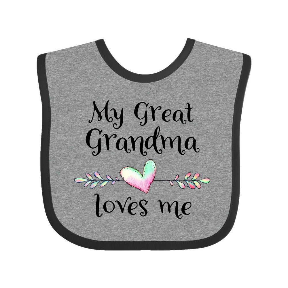 My Great Grandma Loves Me- Heart Great Grandchild Baby Bib - Walmart ...