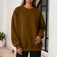 thumbnail image 2 of Garbnen Crew Neck Sweatshirt for Women Fleece Lined Women Long Sleeve Shirt Casual Fall Winter Warm Oversized Fashion Pullover Shirts for Women XL, 2 of 7