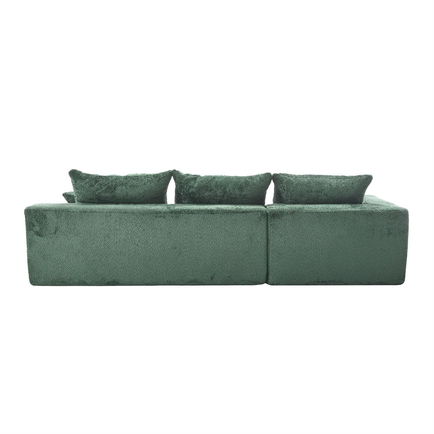 Demi Bonn 108" Modern L-Shaped Sofa, Premium Fabric Couch with Deep Seating, Freestyle Setup, No Assembly Needed for Living Room Relaxation, Green