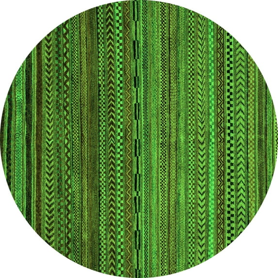 Ahgly Company Indoor Round Oriental Green Modern Area Rugs, 8' Round