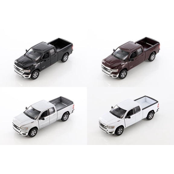 Welly Dodge Ram 1500 Pickup Truck Diecast Car Set - Box of 4 1/24 scale Diecast Model Cars, Assorted Colors