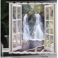 thumbnail image 4 of Ambesonne Waterfall Shower Curtain, National Park River, 69"Wx70"L, Brown Green, 4 of 5
