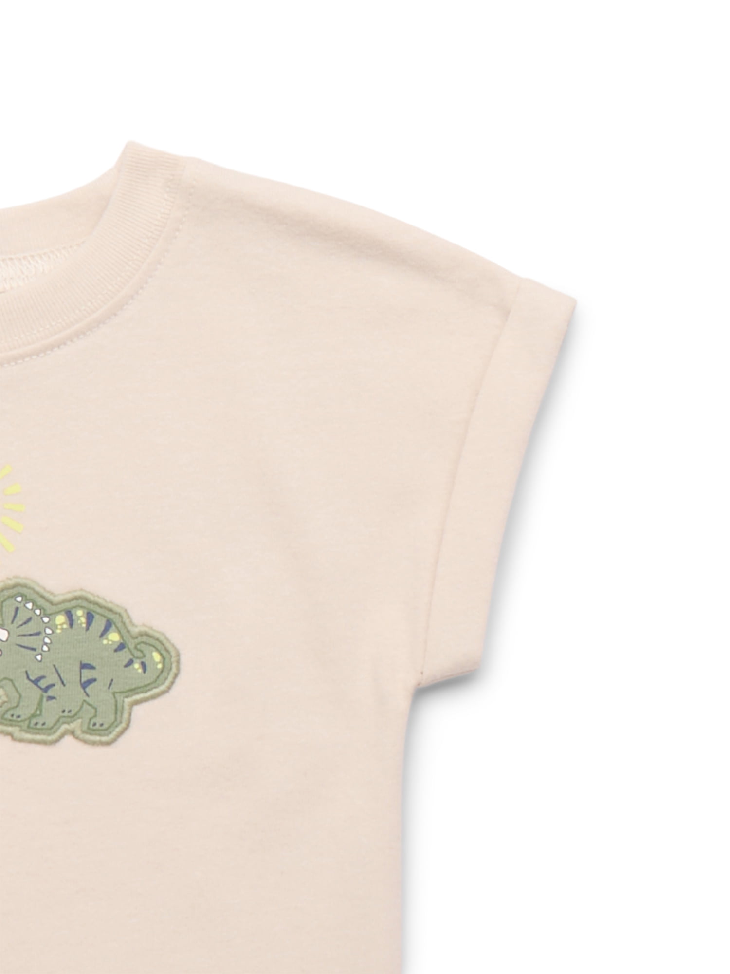 Garanimals Baby Boy Jersey Tee with Rolled Sleeves, Sizes 0-24 Months