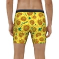 thumbnail image 4 of Salouo Floral Sunflowers Pattern Men's Boxer Briefs, Soft & Breathable Underwear Elastic Waistband Briefs for Men,1-Pack, 4 of 7