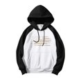 thumbnail image 6 of Men's Dark Color Hooded Sweatshirt with Long Flag Print, Casual Drawstring Pullover Including Pockets, Fall Spring Versatile Streetwear,White,5XL, 6 of 7