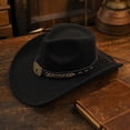 thumbnail image 6 of Clossjun Western Cowboy Hat for Men Women Classic Roll Up Fedora Caps with Buckle Belt Outdoor Activity Beanies Fashion Head Wear, 6 of 6