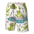 thumbnail image 4 of Sikiie Shorts de Plage pour Hommes Imprimé Grenouilles Dessin Animé, Shorts à Séchage Rapide Haute Élasticité - avec Cordon et Poches Antidérapantes, Adaptés pour Plage, Sports, Vacances-TG, 4 of 6