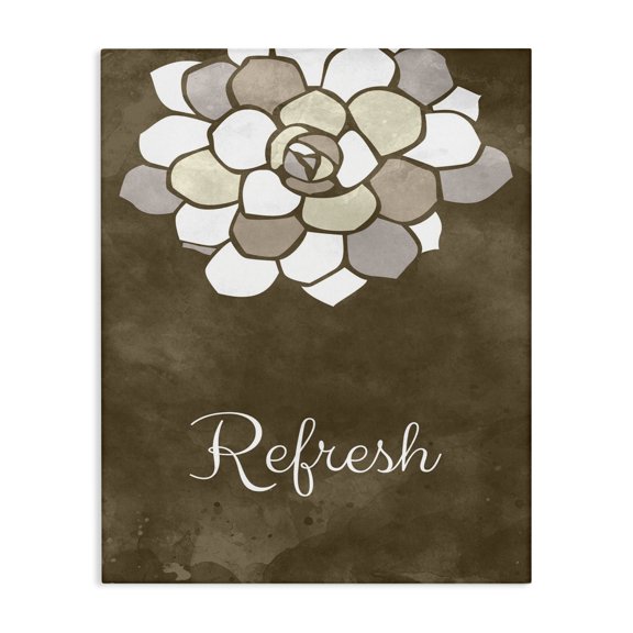Stupell Industries Farmhouse Refresh Mosaic Flower Brown Bathroom Design Canvas Art, 16 x 20, by Ziwei Li