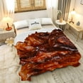 thumbnail image 2 of Yibo Hamburger Fleece Flannel Gift Blanket Realistic Interesting Food Blanket Lightweight Soft Cute Cozy Blanket for Bed Couch Travel Outdoor for Teens, 2 of 8