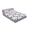 thumbnail image 2 of Ambesonne Geometric Fitted Sheet & Pillow Sham Set, Retro Circles Leaf, Full, Multicolor, 2 of 2
