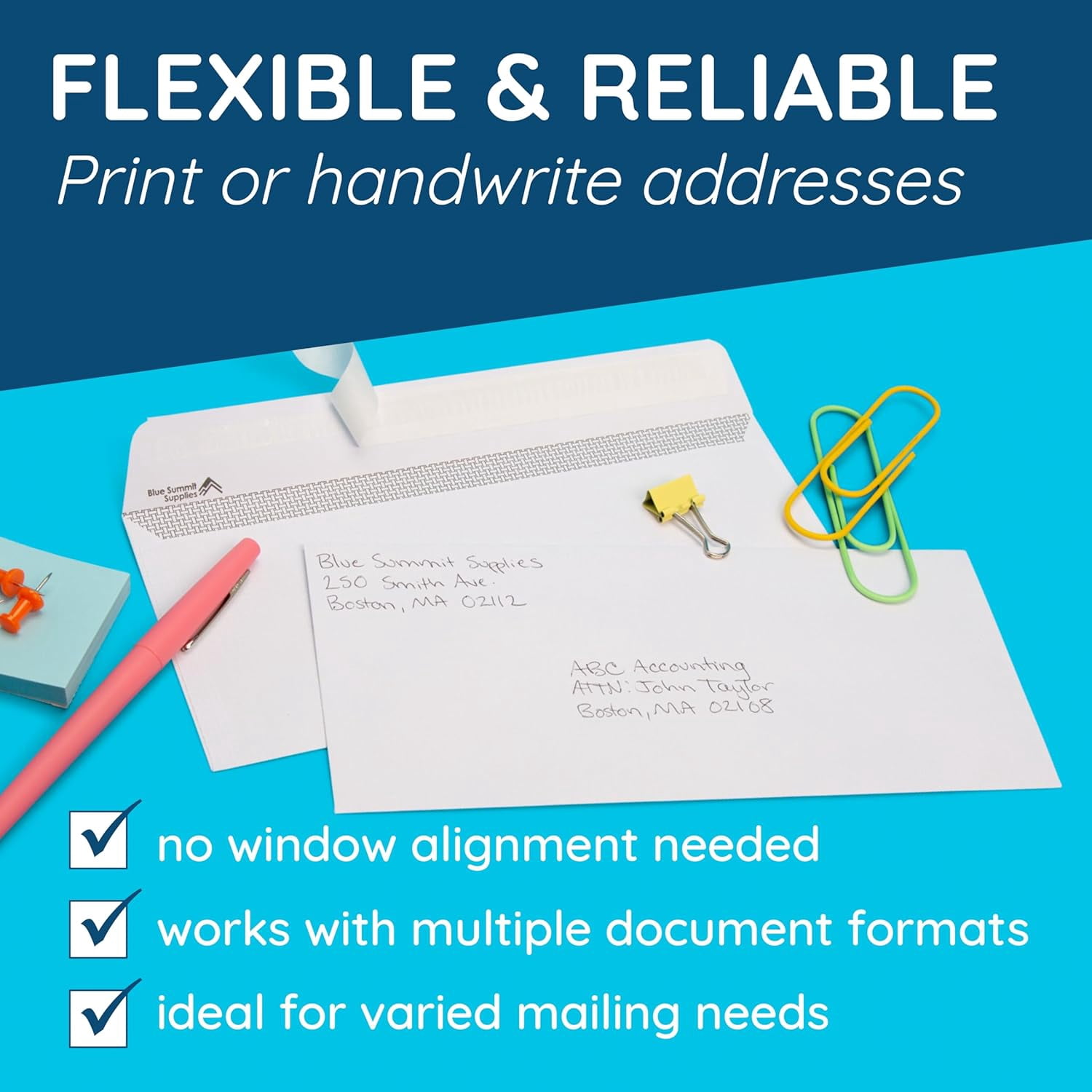 500 No. 9 Self Seal Security Envelopes – Peel and Designed for Secure Mailing - Tinted with Printer Friendly Design Number Size 3 7/8 Inch X 8 Pack of