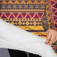thumbnail image 3 of Oversized Wearable Blanket Hoodie,Boho Yellow Ethnic Geometric Pattern Sherpa Blanket Hoodie with Super Pockets,Super Warm Fuzzy Pullover for Women & Men, 3 of 6