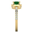 thumbnail image 3 of Halo Engagement Ring for Women - 0.89ct Simulated Emerald in 14K Yellow Gold Promise Ring, 3 of 6