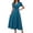 Blue, variant on Maxi Dresses for Women A-Line Puff Short Sleeve for Casual Beach Party Semi-Formal for Wedding Guest with Back Zipper Flowy Dresses