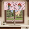 thumbnail image 6 of Red Tulip Flowers Curtain Valances for Windows, Kitchen Valance Window Treatments Panel 2 Pack, Spring Farmhouse Floral Botanical Pink Rod Pocket Short Curtains for Bathroom Bedroom 42 x 12 Inch, 6 of 8