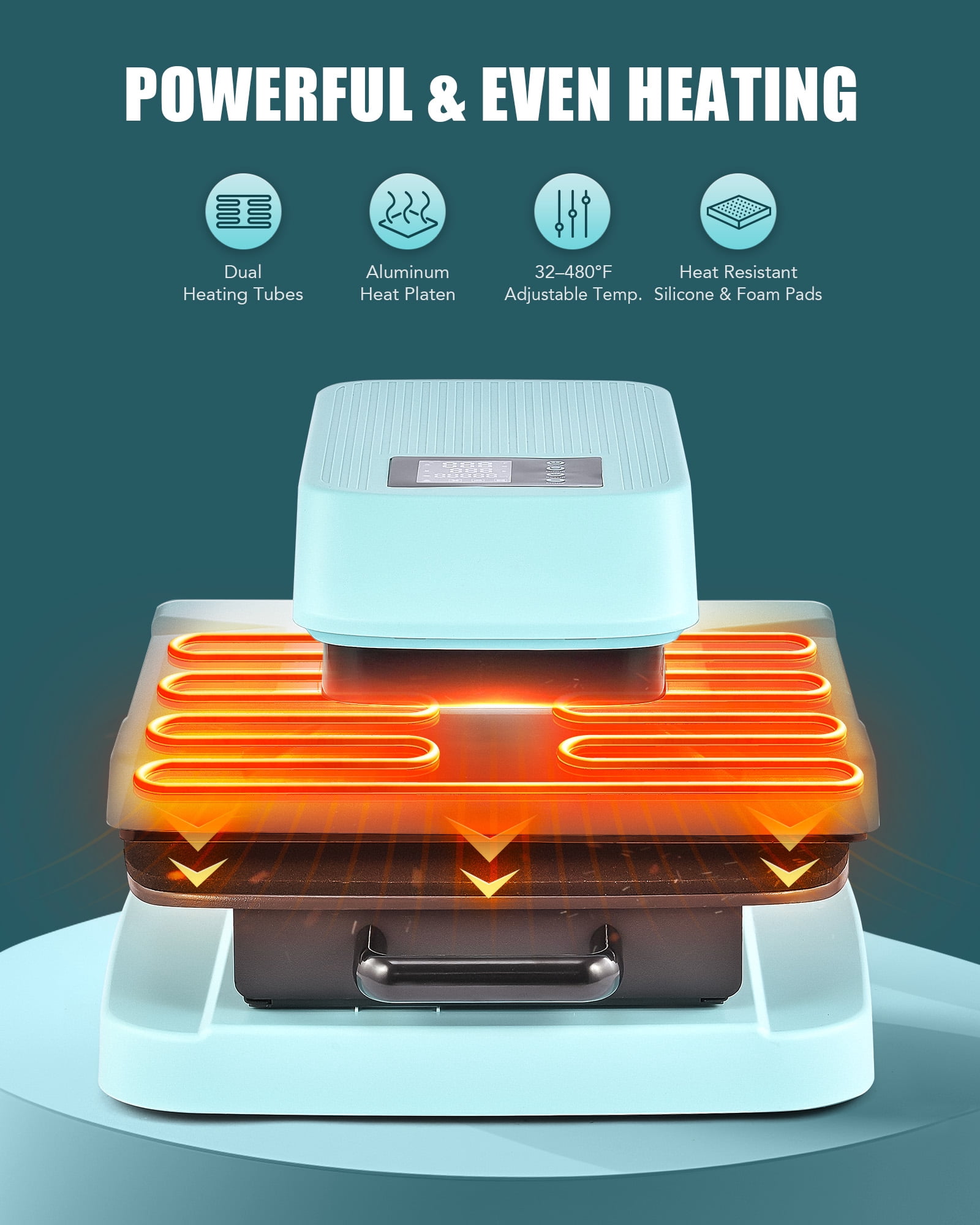 Creworks 15"x15" Auto Heat Press Machine for Transfer Vinyl Sublimation Project