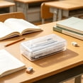 thumbnail image 4 of 2-Pack 8" Pencil Box Plastic Transparent Large Capacity Case with Drop-Resistant for Art Supplies, 4 of 6