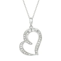 Sterling Silver 0.12 Cttw Diamond Heart Necklace (I-J, I1-I2)