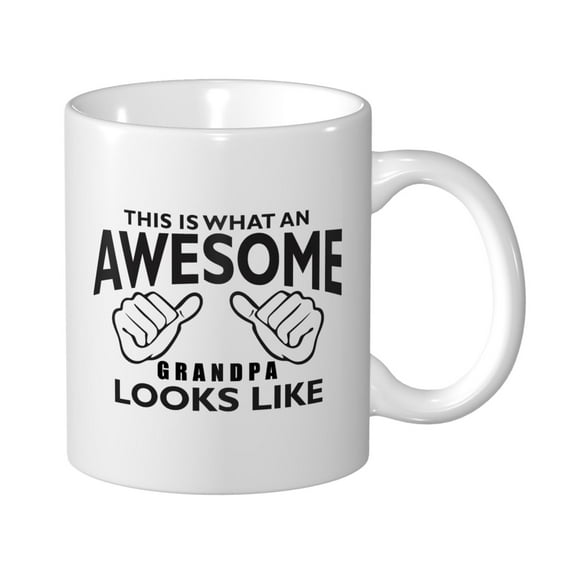 Waldeal Grandpa Coffee Mug for Dad, Father, This is What An Awesome Grandpa Looks Like, Gifts for Grandfather, Grandad, Gifts for Father's Day, Christmas, Birthday, White Fine Bone Ceramic 11 oz