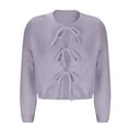 thumbnail image 5 of Amidoa Long Sleeve Sweaters for Women Trendy Cardigan Purple Crop Bandage Cute Cardigans Womens Sweaters Cardigan M, 5 of 9