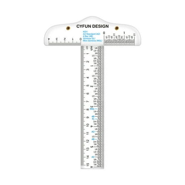 Briartw 6 inch Clear Acrylic T-Square Ruler Contains Measurements in Both Inches and Metric,Common Card Sizes are Marked
