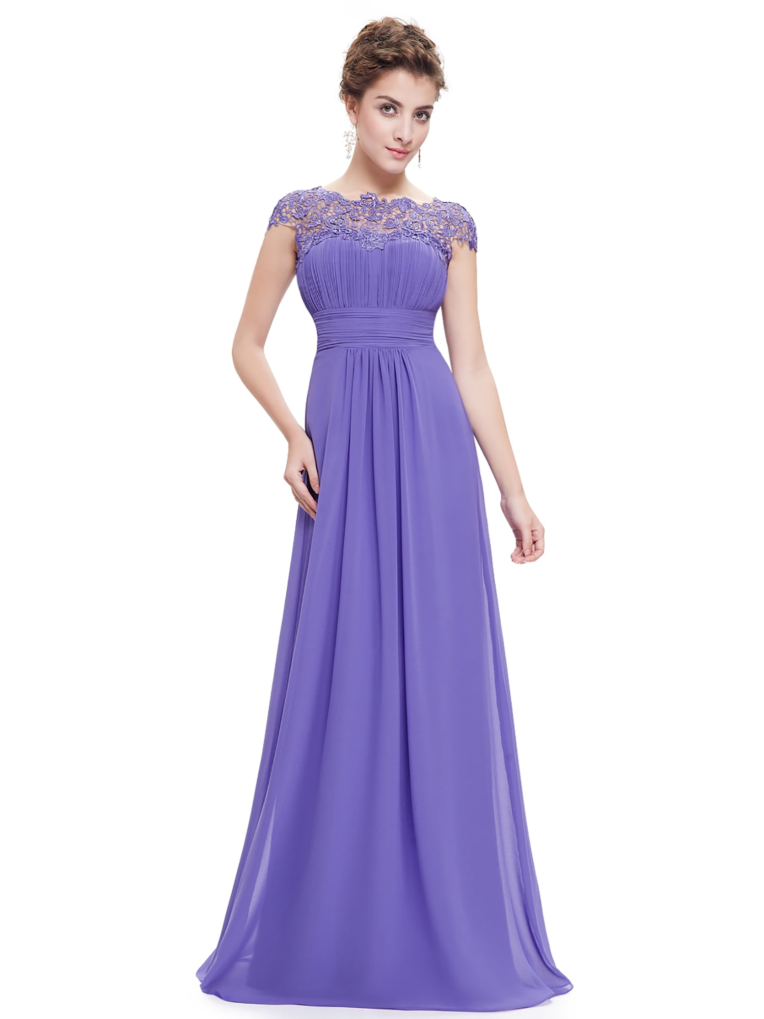Ever-Pretty Women's Elegant Lace Neckline Bridesmaid Dresses 09993  (Periwinkle 14 US) - Walmart.com