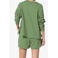 thumbnail image 2 of TheMogan Women's S~3X Cotton Terry Long Sleeve Oversized Top & Drawstring Shorts SET, 2 of 7