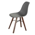 thumbnail image 4 of Cortesi Home Xena Dining Chair in Grey Plastic, Walnut Finish Legs (Set of 4), 4 of 5