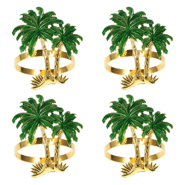 BRIGHTFUFU Anillos de servilleta de banquete de 4 piezas de la servilleta delicada hebillas de servilleta hawaianas hebillas
