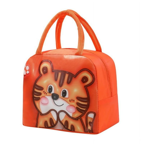 Cartoon Lunch Bag Clearance! Beneky Storage Rack, Hand Held Bag Insulated Bag Lunch Box Bag Lunch Bag Brown Puppy (3D Insulation), Cartoon Lunch Box Orange Inflated Tiger Clearance Sales