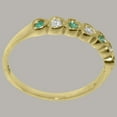 thumbnail image 4 of LBG British Made 14k Yellow Gold Natural Diamond & Emerald Womens Eternity Ring - 33 size options - Size 6.5, 4 of 9