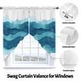 thumbnail image 3 of Abstract Turquoise Swag Curtain Valance for Windows, Water Ripple Watercolor Gradient Waves Window Treatments Short Swag Topper for Kitchen Windows Bathroom Bedroom, 36"x45", 3 of 8
