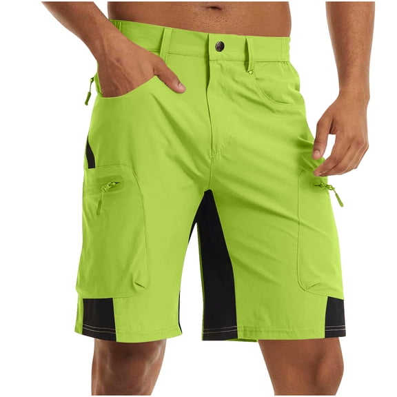 IYTR Men's Solid Color Cargo Shorts Outdoor Summer Casual Shorts with Pocket for Hiking, Camping, Travel, Running (Green,XXL)